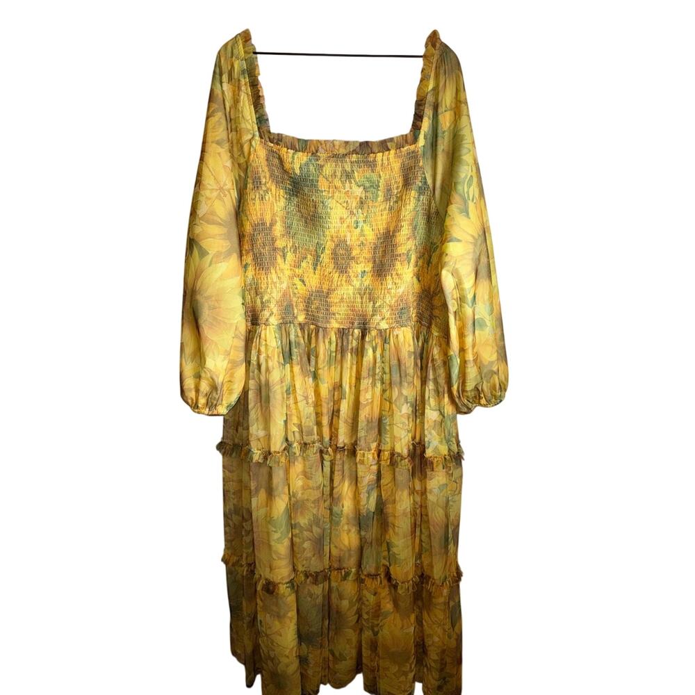 NWT JESSAKAE Plus Size Romantic Empire Waist Sunflower Cottagecore Ball Gown 5X